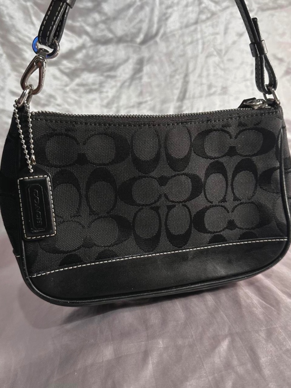 Vintage Y2K Coach Demi Signature Small Black Shoulder Purse 6094